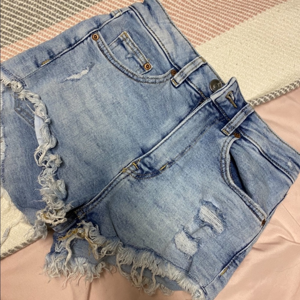 H&m high rise jean shorts